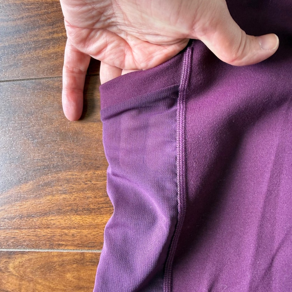 Fabletics‎ Powerhold High Waisted Mesh Pocket Leggings Purple Womens Large L - Picture 4 of 11